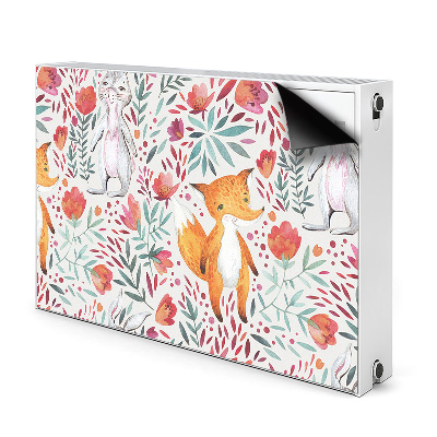 Printed radiator mat Fox and rabbit