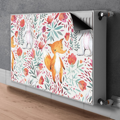 Printed radiator mat Fox and rabbit