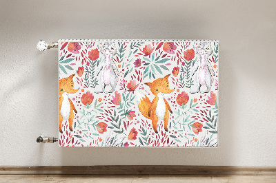 Printed radiator mat Fox and rabbit