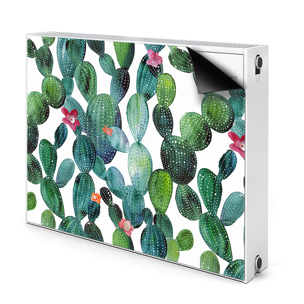 Decorative radiator cover Cacti with flowers