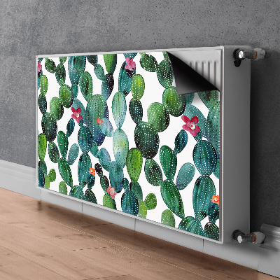 Decorative radiator cover Cacti with flowers