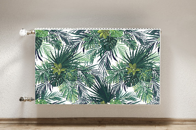 Decorative radiator cover Tropical leaves