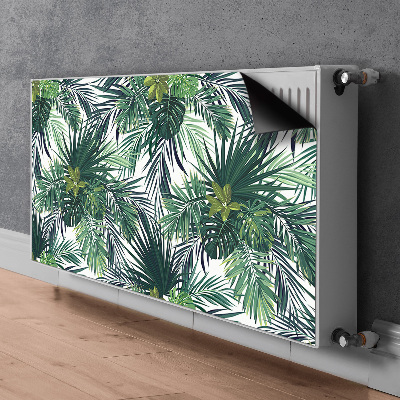 Decorative radiator cover Tropical leaves