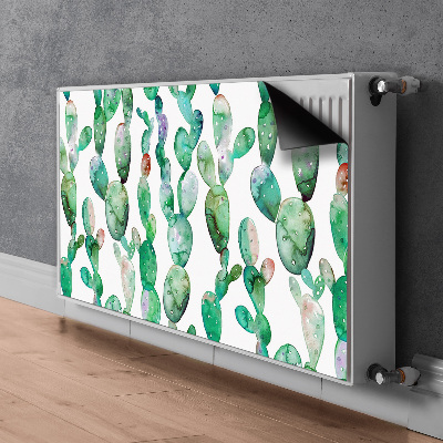 Decorative radiator cover Watercolor cacti