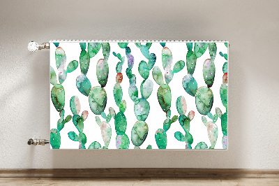 Decorative radiator cover Watercolor cacti