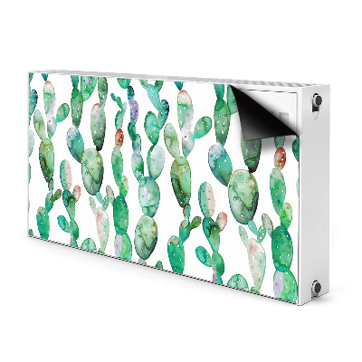 Decorative radiator cover Watercolor cacti