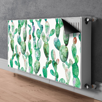 Decorative radiator cover Watercolor cacti