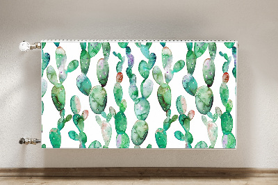 Decorative radiator cover Watercolor cacti