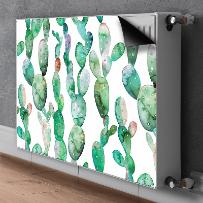 Decorative radiator cover Watercolor cacti