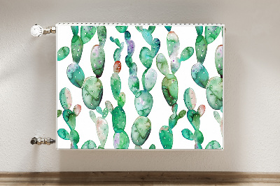 Decorative radiator cover Watercolor cacti