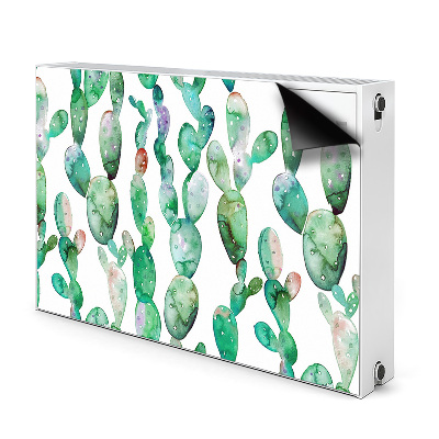 Decorative radiator cover Watercolor cacti