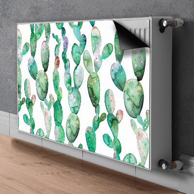 Decorative radiator cover Watercolor cacti