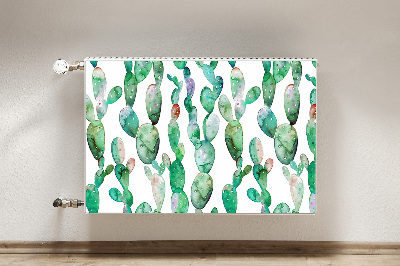 Decorative radiator cover Watercolor cacti