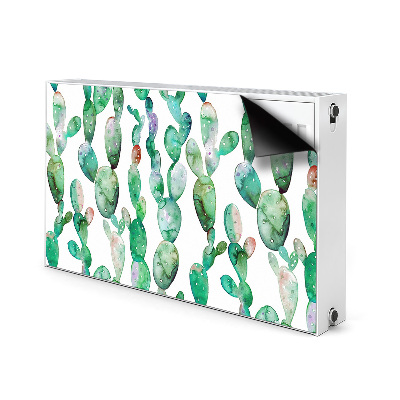 Decorative radiator cover Watercolor cacti