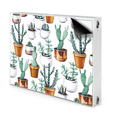 Decorative radiator cover Cacti in pots