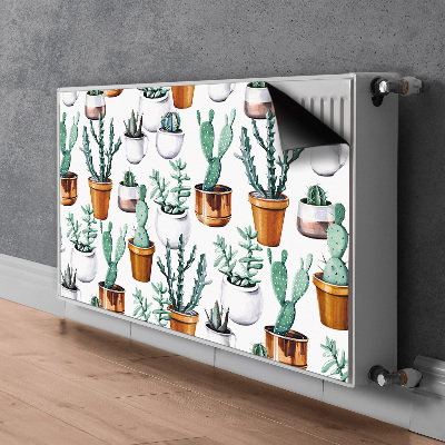 Decorative radiator cover Cacti in pots