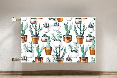 Decorative radiator cover Cacti in pots