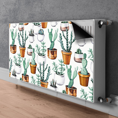 Decorative radiator cover Cacti in pots