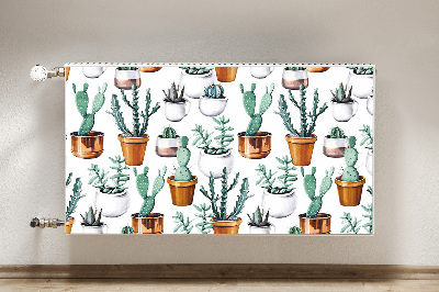 Decorative radiator cover Cacti in pots