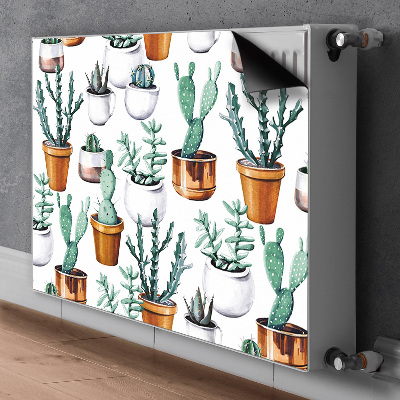 Decorative radiator cover Cacti in pots