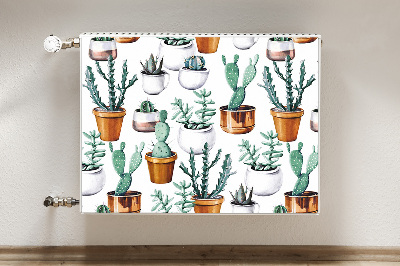 Decorative radiator cover Cacti in pots