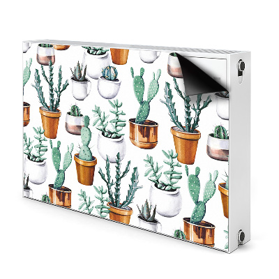 Decorative radiator cover Cacti in pots