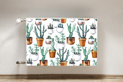 Decorative radiator cover Cacti in pots