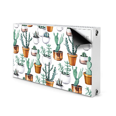 Decorative radiator cover Cacti in pots