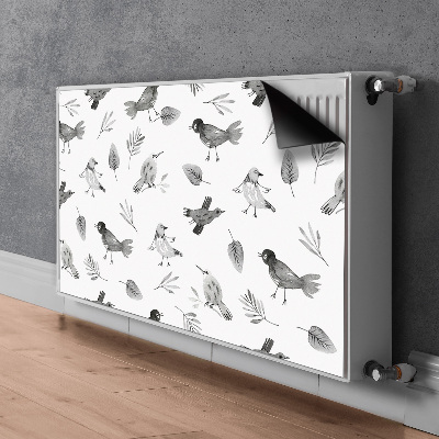 Decorative radiator cover Drawn birds