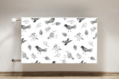 Decorative radiator cover Drawn birds