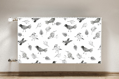 Decorative radiator cover Drawn birds