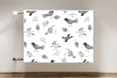 Decorative radiator cover Drawn birds