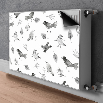 Decorative radiator cover Drawn birds