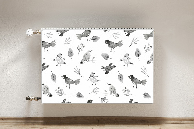 Decorative radiator cover Drawn birds