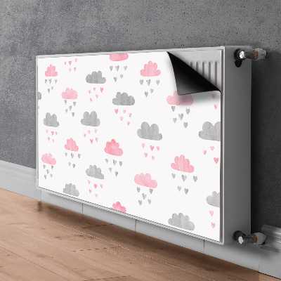 Magnetic radiator cover Minimalist clouds