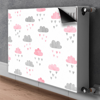 Magnetic radiator cover Minimalist clouds