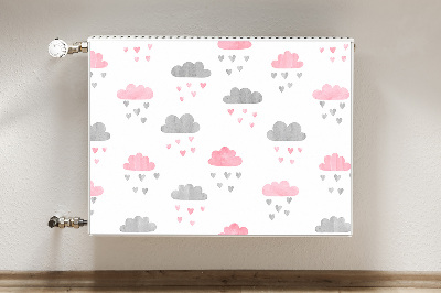 Magnetic radiator cover Minimalist clouds