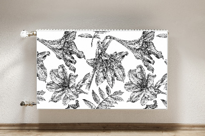 Printed radiator mat Lilies