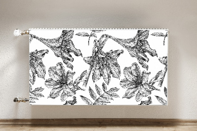 Printed radiator mat Lilies