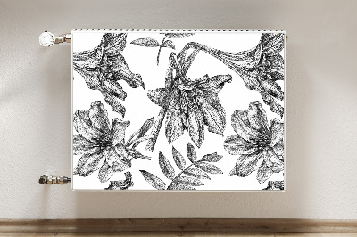 Printed radiator mat Lilies