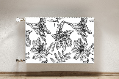 Printed radiator mat Lilies