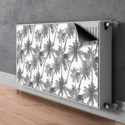 Decorative radiator cover Gray palm trees