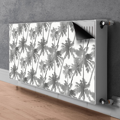 Decorative radiator cover Gray palm trees