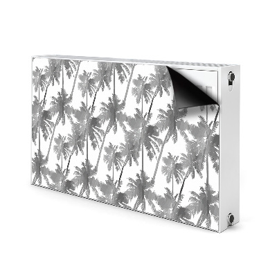 Decorative radiator cover Gray palm trees