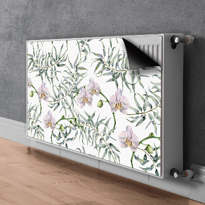 Magnetic radiator mat Pink orchids