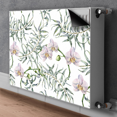 Magnetic radiator mat Pink orchids