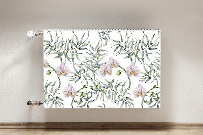 Magnetic radiator mat Pink orchids