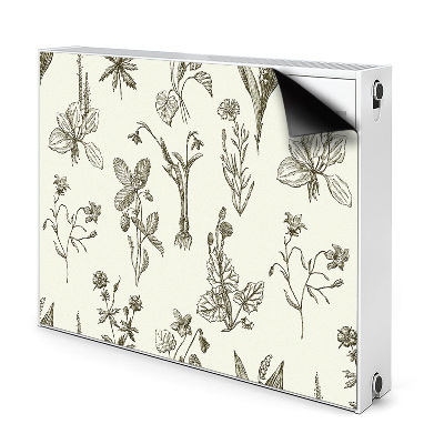 Decorative radiator cover Sketched flowers