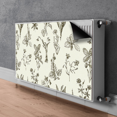 Decorative radiator cover Sketched flowers