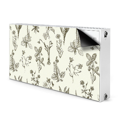 Decorative radiator cover Sketched flowers